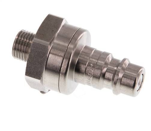 Stainless steel DN 7.2 (Euro) Air Coupling Plug G 1/8 inch Male Double Shut-Off