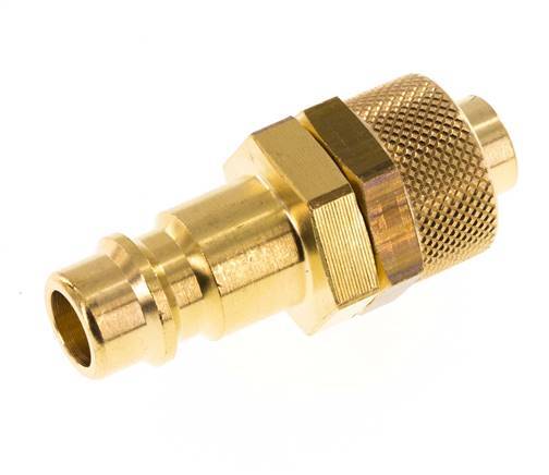 Brass DN 7.2 (Euro) Air Coupling Plug 9x12 mm Union Nut