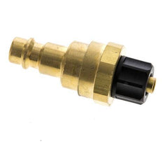Brass DN 7.2 (Euro) Air Coupling Plug 6x8 mm Union Nut with Check Valve