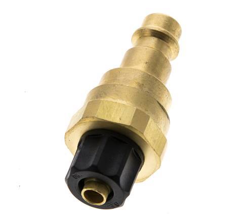 Brass DN 7.2 (Euro) Air Coupling Plug 6x8 mm Union Nut with Check Valve