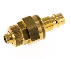 Brass DN 7.2 (Euro) Air Coupling Plug 8x10 mm Union Nut Double Shut-Off