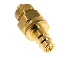 Brass DN 7.2 (Euro) Air Coupling Plug 8x10 mm Union Nut Double Shut-Off