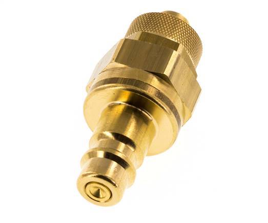 Brass DN 7.2 (Euro) Air Coupling Plug 8x10 mm Union Nut Double Shut-Off