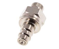Nickel-plated Brass DN 7.2 (Euro) Air Coupling Plug 4x6 mm Union Nut Double Shut-Off