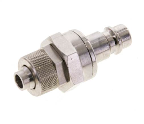 Latón niquelado DN 7,2 (Euro) Acoplamiento de aire Enchufe Tuerca de unión 8x10 mm Doble cierre