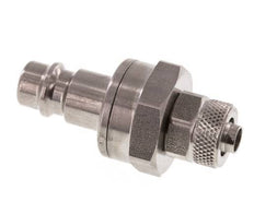 Stainless steel DN 7.2 (Euro) Air Coupling Plug 6x8 mm Union Nut Double Shut-Off