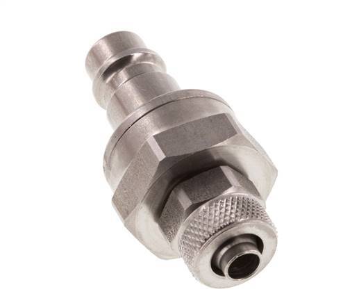 Stainless steel DN 7.2 (Euro) Air Coupling Plug 6x8 mm Union Nut Double Shut-Off