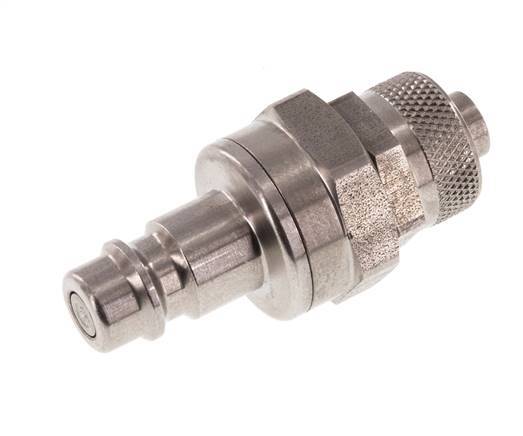 Stainless steel DN 7.2 (Euro) Air Coupling Plug 8x10 mm Union Nut Double Shut-Off
