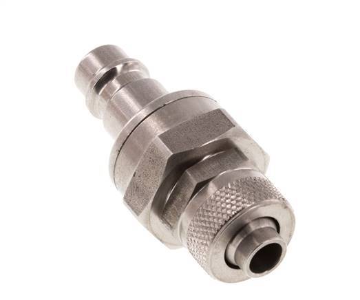 Stainless steel DN 7.2 (Euro) Air Coupling Plug 8x10 mm Union Nut Double Shut-Off