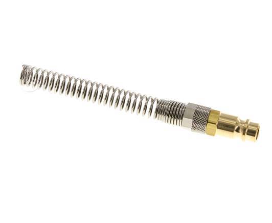 Brass DN 7.2 (Euro) Air Coupling Plug 6x8 mm Union Nut Bend-Protect [2 Pieces]