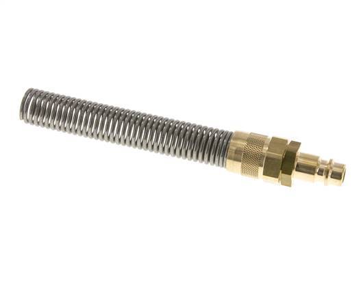 Brass DN 7.2 (Euro) Air Coupling Plug 9x12 mm Union Nut Bend-Protect