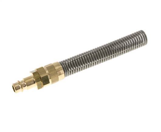 Brass DN 7.2 (Euro) Air Coupling Plug 9x12 mm Union Nut Bend-Protect