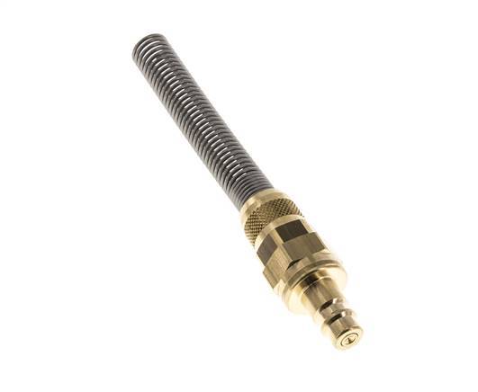 Brass DN 7.2 (Euro) Air Coupling Plug 8x10 mm Union Nut Bend-Protect Double Shut-Off
