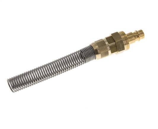 Brass DN 7.2 (Euro) Air Coupling Plug 9x12 mm Union Nut Bend-Protect Double Shut-Off