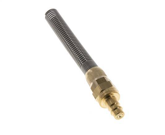 Brass DN 7.2 (Euro) Air Coupling Plug 9x12 mm Union Nut Bend-Protect Double Shut-Off