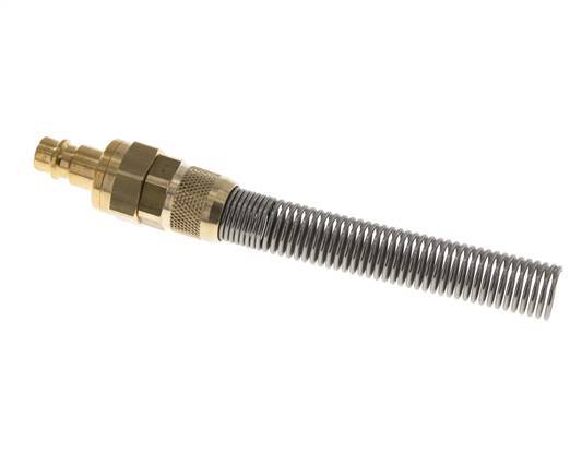 Brass DN 7.2 (Euro) Air Coupling Plug 9x12 mm Union Nut Bend-Protect Double Shut-Off