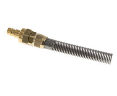 Brass DN 7.2 (Euro) Air Coupling Plug 9x12 mm Union Nut Bend-Protect Double Shut-Off