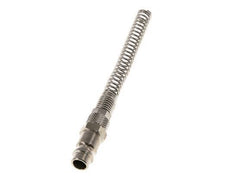 Nickel-plated Brass DN 7.2 (Euro) Air Coupling Plug 4x6 mm Union Nut Bend-Protect