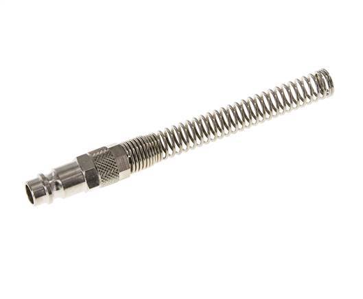 Nickel-plated Brass DN 7.2 (Euro) Air Coupling Plug 6x8 mm Union Nut Bend-Protect