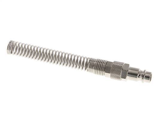 Nickel-plated Brass DN 7.2 (Euro) Air Coupling Plug 8x10 mm Union Nut Bend-Protect
