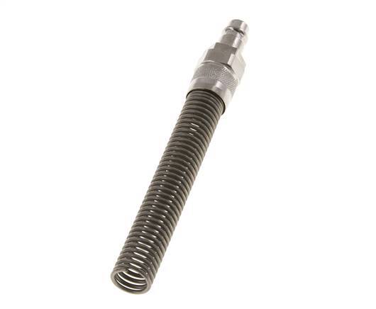Nickel-plated Brass DN 7.2 (Euro) Air Coupling Plug 9x12 mm Union Nut Bend-Protect