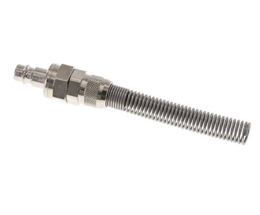 Nickel-plated Brass DN 7.2 (Euro) Air Coupling Plug 8x10 mm Union Nut Bend-Protect Double Shut-Off