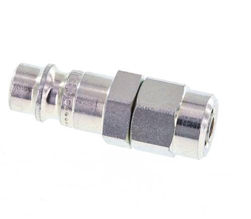 Hardened steel DN 7.2 (Euro) Air Coupling Plug 5x8 mm (streamline) Union Nut