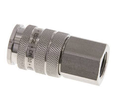 Stainless steel DN 10 Air Coupling Socket G 3/8 inch Female Double Shut-Off