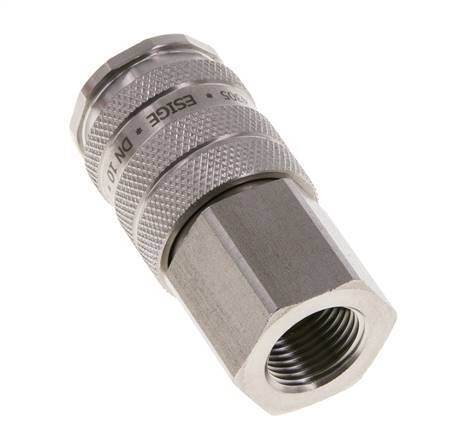 Stainless steel DN 10 Air Coupling Socket G 3/8 inch Female Double Shut-Off