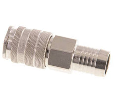 Nickel-plated Brass DN 10 Air Coupling Socket 19 mm Hose Pillar Double Shut-Off