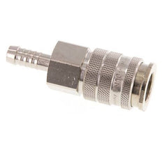 Nickel-plated Brass DN 10 Air Coupling Socket 9 mm Hose Pillar Double Shut-Off