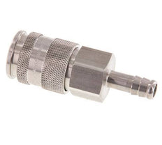 Stainless steel DN 10 Air Coupling Socket 9 mm Hose Pillar Double Shut-Off