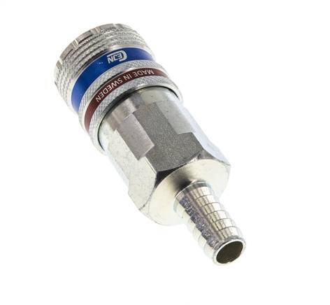 Steel/brass DN 10.4 Safety Air Coupling Socket 10 mm Hose Pillar