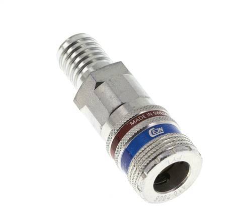 Steel/brass DN 10.4 Safety Air Coupling Socket 16 mm Hose Pillar