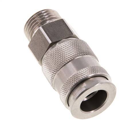 Stainless steel DN 10 Air Coupling Socket G 1/2 inch Male Double Shut-Off
