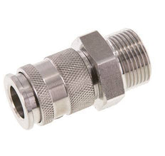 Stainless steel DN 10 Air Coupling Socket G 3/4 inch Male Double Shut-Off
