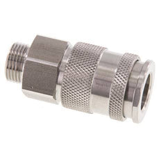 Stainless steel DN 10 Air Coupling Socket G 3/8 inch Male Double Shut-Off