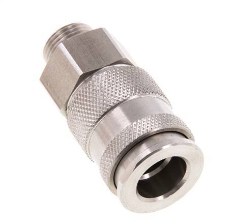 Stainless steel DN 10 Air Coupling Socket G 3/8 inch Male Double Shut-Off