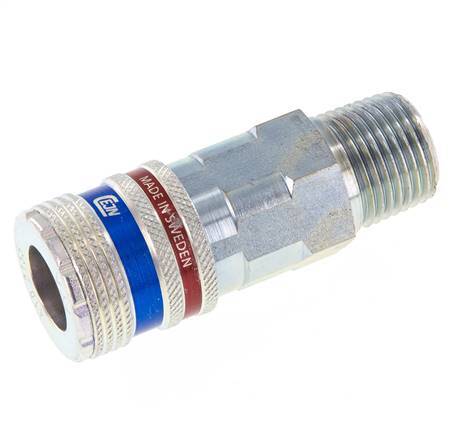 Steel/brass DN 10.4 Safety Air Coupling Socket R 1/2 inch Male