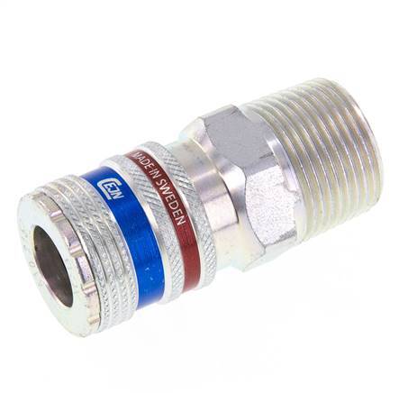 Steel/brass DN 10.4 Safety Air Coupling Socket R 3/4 inch Male