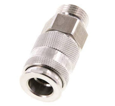 Stainless Steel 316L DN 10 Air Coupling Socket G 1/2 inch Male Double Shut-Off