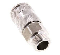 Stainless Steel 316L DN 10 Air Coupling Socket G 1/2 inch Male Double Shut-Off
