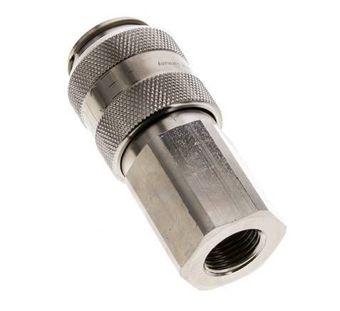 Nickel-plated Brass DN 15 Air Coupling Socket G 1/2 inch Female Double Shut-Off