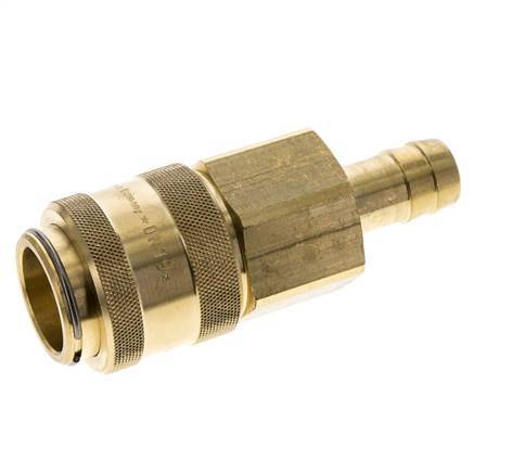 Brass DN 19 Air Coupling Socket 19 mm Hose Pillar Double Shut-Off