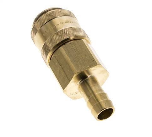 Brass DN 19 Air Coupling Socket 19 mm Hose Pillar Double Shut-Off