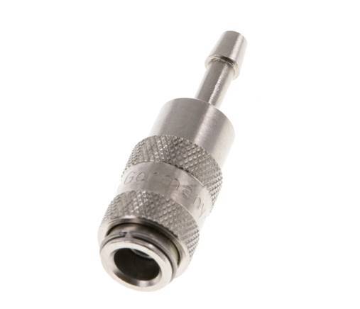 Nickel-plated Brass DN 2.7 (Micro) Air Coupling Socket 3 mm Hose Pillar