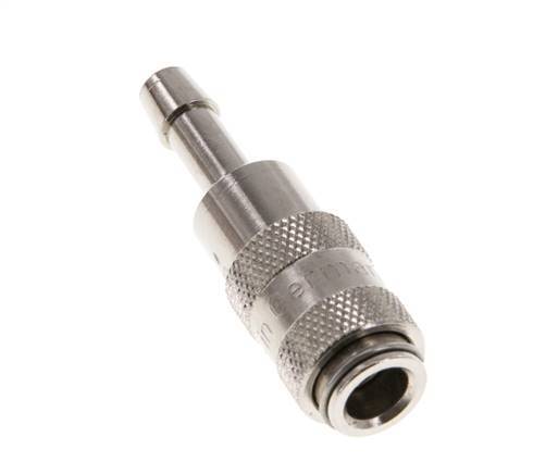 Nickel-plated Brass DN 2.7 (Micro) Air Coupling Socket 4 mm Hose Pillar