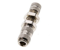 Nickel-plated Brass DN 2.7 (Micro) Air Coupling Socket 4x6 mm Union Nut Bulkhead