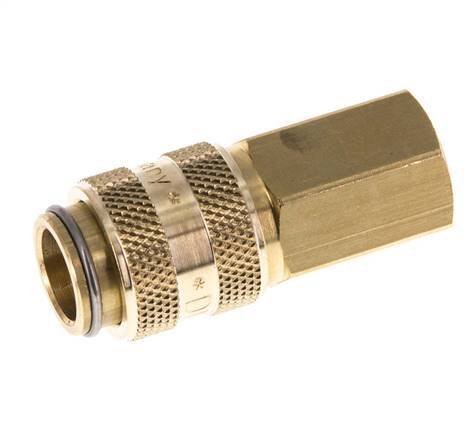 Brass DN 5 Air Coupling Socket G 1/8 inch Female Double Shut-Off