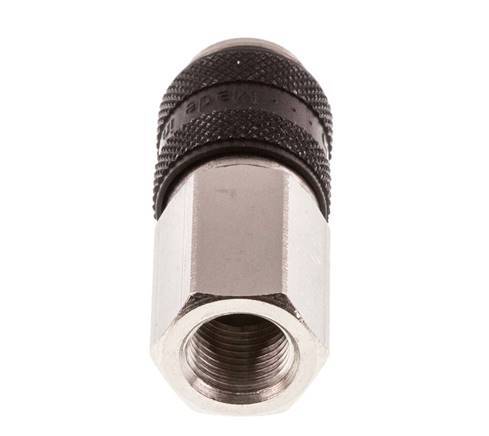 Nickel-plated Brass DN 5 Black Air Coupling Socket G 1/8 inch Female